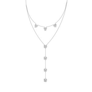 Collar de Diamantes Cultivados en Laboratorio de Doble Capa con Forma de Corazón y Redonda, Joyería Fina de 16 Pulgadas - Product Image 5