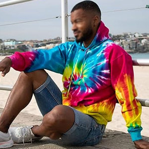 Sudadera con Capucha Tie-Dye para Hombre, Cómoda, de Manga Larga, con Capucha con Cordón Ajustable, Dobladillo y Puños Acanalados, para Uso Casual - Product Image 4