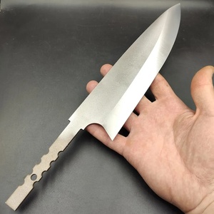 Hoja de Cuchillo de Acero Inoxidable de 9 Pulgadas con Borde Recto y Biselado, Grado DIY, 0.5 mm de Grosor, Hoja de Cuchillo de Chef para Cocina con Mango de Acero - Product Image 5