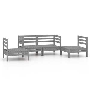Ensemble de salon de jardin modulaire moyen en pin massif gris - Product Image 2