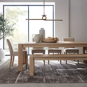 Silla de Comedor de Diseño Clásico en Terciopelo con Estructura de Madera de Teca para Uso Comercial - Product Image 6