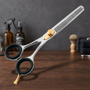 <b>Thinning</b> Shears Stainless Steel Blade Silicon Rubber <b>Rings</b> Customized Barber Scissors - Product Image 2