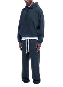 Vêtements décontractés d'hiver en gros certifiés universels Survêtement en polaire lourde Sweat à capuche en coton vierge teint lavé à l'acide - Product Image 2