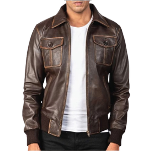 Chaqueta Bomber de Cuero de Oveja para Hombre, Diseño Clásico para Invierno y Uso Casual, Chaqueta Cálida y Elegante, Logotipo Personalizado, Pedido al por Mayor 2026 - Product Image 1
