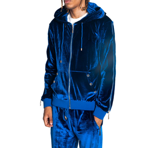 <b>Mens</b> <b>Velvet</b> Velour Winter Tracksuit Premium 2PCS Full Zip <b>Jacket</b> Sweatpants Breathable Solid Acid Wash Casual Fleece Adjustable - Product Image 2