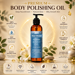 Huile corporelle exfoliante aux herbes, marque privée, pour tous types de peau - Product Image 1