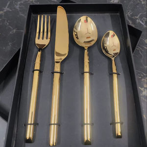 Couverts à manche martelé, couverts à manche texturé, ensemble cuillère, fourchette et couteau en acier inoxydable, couverts argentés polis miroir, lourds et robustes - Product Image 3