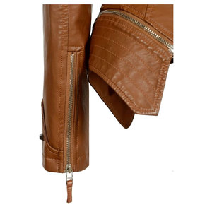 Women's Genuine <b>Leather</b> Winter <b>Jacket</b> Breathable Quick Dry Stand Collar OEM ODM Private Label Worsted Fabric - Product Image 6