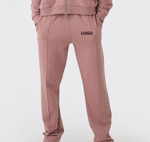Pantalon de survêtement en molleton pour homme, taille élastique, poches latérales, style décontracté, pour l'automne, couleur rose - Product Image 5