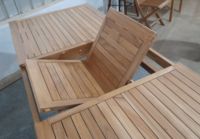 Massiver Teakholz Rechteckiger Ausziehbarer Esstisch mit Modernem Design und Gut Geschliffener Oberfläche für den Außenbereich TAB25