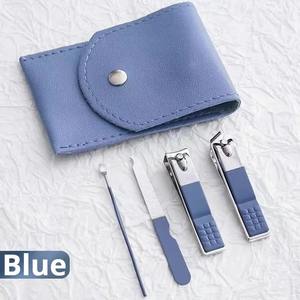 Juego de 4 cortaúñas, cortaúñas para los pies, kit de cortaúñas de acero inoxidable y bolsa de transporte de cuero PU, juego de manicura - Product Image 6