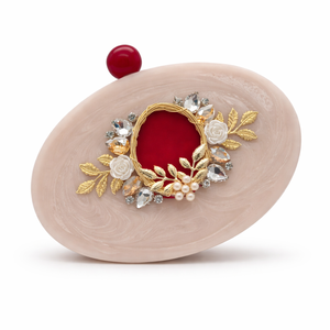 กระเป๋าคลัทช์งานฝีมือประดับด้วยไมโครไฟเบอร์สุดหรู ดีไซน์เนอร์ขายส่ง กระเป๋าสะพายสำหรับงานแต่งงานและงานเลี้ยง  รักษ์โลก พร้อมสายโซ่ - Product Image 1