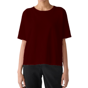 T-shirt ample décontracté pour femme en soie/coton à sequins de haute qualité, écologique, respirant, coupe ample personnalisée, vente en gros pour l'été - Product Image 4