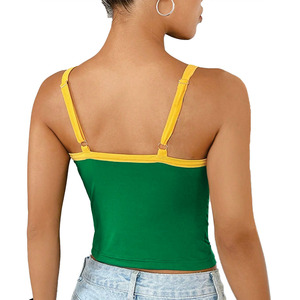 Y2K Street <b>Brazil</b> Inspired Women Spaghetti Strap Crop Cami Slim Fit Summer <b>Tank</b> <b>Top</b> OEM Private Label Women's Shirts Wholesale - Product Image 2