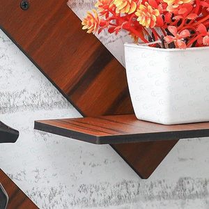 Modern Diamond Shaped Wooden <b>Floating</b> <b>Wall</b> Shelf Set Decorative <b>Wall</b> Mounted Display <b>Shelves</b> Home Decor - Product Image 5