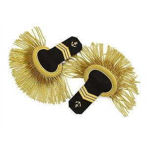 Wholesale Manufactured <b>Top</b> Rank Shoulder Badges Epaulettes Customized Embroidered Guard Shoulder Epaulettes with Gold <b>Fringe</b> - Product Image 6