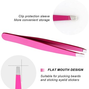 Pinzas de acero inoxidable con punta puntiaguda para depilación de cejas, para eliminar vello encarnado y muerto, pinzas duraderas para cejas, suministro directo de fábrica - Product Image 6