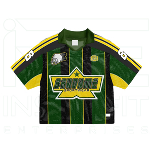 Camiseta Deportiva Personalizada de Malla de Poliéster con Diseños Sublimados, Estilo Retro, Roja, para Club de Fútbol Americano - Product Image 3