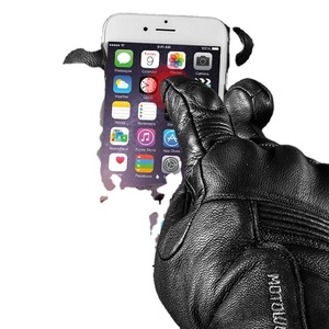 Gants en cuir coupe-vent écran tactile équitation VTT vélo gants chaud gant moto hiver vélo moto gants - Product Image 5