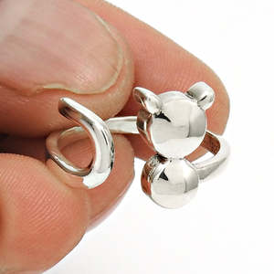 925 Sterling <b>Silver</b> Handmade <b>Adjustable</b> Fluffy Cat <b>Ring</b> Latest Design Plain <b>Silver</b> <b>Ring</b> In Boho Style Supplier At Best Deal - Product Image 3