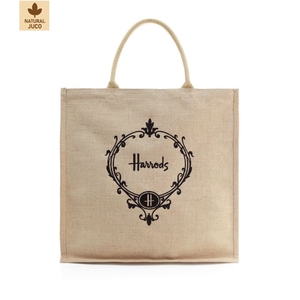 Bolsa de Tela Natural Juco Personalizada 40x40x15cm, Ecológica, Reutilizable, Promocional, para Compras, Venta al Por Mayor, Fabricante OEM para Exportación - Product Image 1