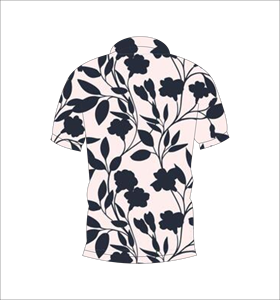เสื้อโปโลชายลายดอกไม้สีกรมท่า พิมพ์ลายทั้งตัว แขนสั้น สไตล์ลำลอง สำหรับเล่นกอล์ฟ - Product Image 1