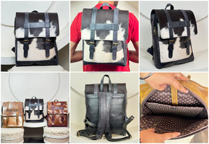 กระเป๋าเป้สะพายหลังใส่แล็ปท็อปกันขโมยกระเป๋าเป้สะพายหลังแบบหรูหราสำหรับผู้ชายและผู้หญิงหนังแท้ทนทาน - Product Image 4