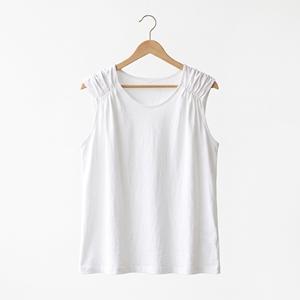 Women's Summer Loose Simple Solid Bow Gathered Shoulder Top Statement Detail Casual Blouse OEM ODM Wholesale Factory Custom Logo - Product Image 4