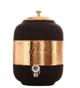 Pure Copper Floral Night Print <b>Water</b> Pot Stand <b>Cold</b> Type Household Outdoor Desktop <b>Dispenser</b> <b>for</b> Car Use - Product Image 6