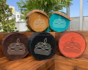 Sac à bandoulière rond en cuir suédé usiné à la main d'usine personnalisé pour femmes sacs à bandoulière en cuir véritable de haute qualité - Product Image 4