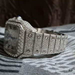 Montre automatique mécanique 2026 avec testeur de diamants, style hip-hop, sertie de diamants VVS, verre saphir 40 mm, diamants cultivés en laboratoire - Product Image 1