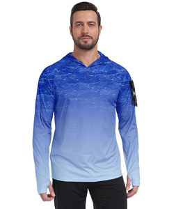 Chemises de pêche UPF 50+ respirantes en polyester pour hommes, à capuche avec masque intégré, pour une performance optimale - Product Image 1