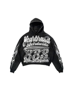 Ensemble de survêtement streetwear Yourbrand à capuche, manches longues, écologique, respirant, sans couture, noir et rose, unisexe, adulte, décontracté pour l'automne - Product Image 2