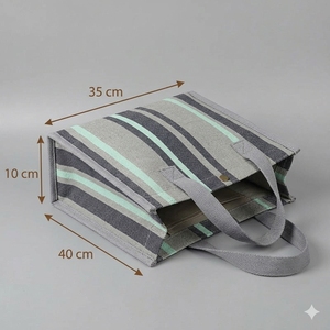 Sac fourre-tout en toile pour femme, sac à bandoulière, fermeture ouverte, doublure en coton, grande capacité pour le shopping, les voyages, la plage, l'usage quotidien - Product Image 3