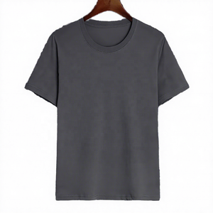Men's Printed <b>Grey</b> Short Sleeve O-Neck Polyester/Cotton Woven <b>T</b>-<b>Shirt</b> Regular Fit Casual Eco-Friendly - Product Image 1
