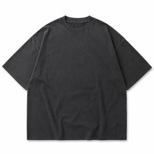 Camiseta de Algodón de Punto de 220g, Corte Regular, Lisa, Suave, para Hombre, Manga Corta, Cuello Redondo, con Logotipo Personalizado, Estilo Casual Urbano - Product Image 2