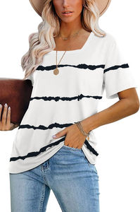 Camisetas Casuales de Algodón Transpirable para Mujer, Diseño Moderno, Tejidas, con Apliques Impresos en 3D, Colores de Moda, Verano - Product Image 5