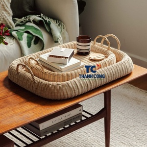 Bandeja gruesa de ratán 2025 TOP TRENDY Natural para decoración de mesa de servicio hecha en Vietnam - Product Image 3