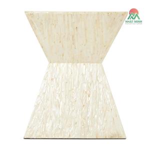 Table d'appoint en forme de sablier en nacre faite à la main - Gris ou Beige - Beige - Product Image 5