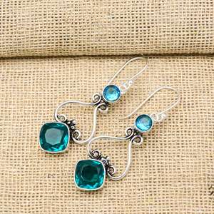 Indicolite Gemstone Jewelry 925 Sterling Silver Earrings Handmade <b>Spiritual</b> Jewelry Adjustable Ring <b>Gift</b> <b>For</b> <b>Her</b> - Product Image 2