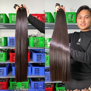 Paquete de cabello Remy peruano crudo Hueso largo Recto Extensiones de trama de cabello humano vietnamita Proveedor directo de alta calidad - Product Image 6