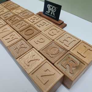 Cubos de Madera del Alfabeto para Aprendizaje Inteligente, Juego de Juguetes Educativos Hechos a Mano para Niños, Práctica de Lectura y Preparación Escolar - Product Image 5