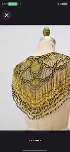 Chandni Export House Hand Embroidered ODM Polyester Chiffon Dress with Crystal Sequin Beading Asymmetrical <b>Cape</b> for Adult <b>Women</b> - Product Image 3