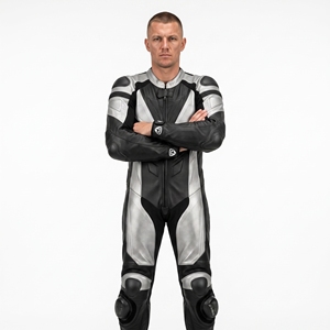 Dumela Black <b>Silver</b> Leather Motorcycle Racing <b>Suit</b> Full Body Protection Breathable All Seasons Adult Men's Sport Gear - Product Image 2