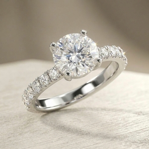 Anillo de Diamante de Laboratorio con Corte Redondo VS1 VVS2 D E, Anillo de Compromiso de Diamante, Oro Sólido de 18k, Diseño de 4 Puntas, Alta Joyería para Mujer, para Fiestas - Product Image 4