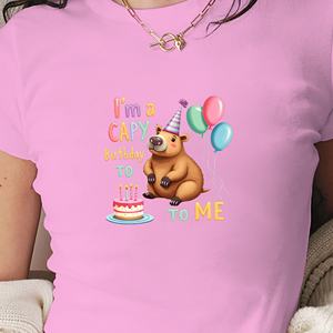 เสื้อยืดสั้นแฟชั่นผู้หญิง CIP phara Birthday I m A capy - Product Image 3