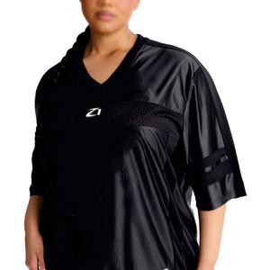 Custom Number Print Oversized Black Mesh American Football Jersey T-shirts Breathable Polyester Streetwear <b>Tops</b> Unisex Bulk USA - Product Image 6