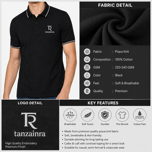 เสื้อโปโลผู้ชายรุ่นใหม่ปี 2026 – ผ้าถักจากฝ้าย 100% แห้งเร็ว แขนสั้น สีพื้นพรีเมียม โลโก้สั่งทำได้ สไตล์ลำลอง - Product Image 5