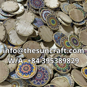 Heavy-Duty Rattan-<b>Edged</b> Shell Coaster - Non-Slip Heat-Resistant Mother-of-Pearl Pad - Thickened Insulating Table Mat - Product Image 5