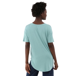 OEM Service Plus Size Women's Soft Cotton Solid Color Customizable Eco-Friendly Breathable Stylish T-Shirts Bangladesh - Product Image 3